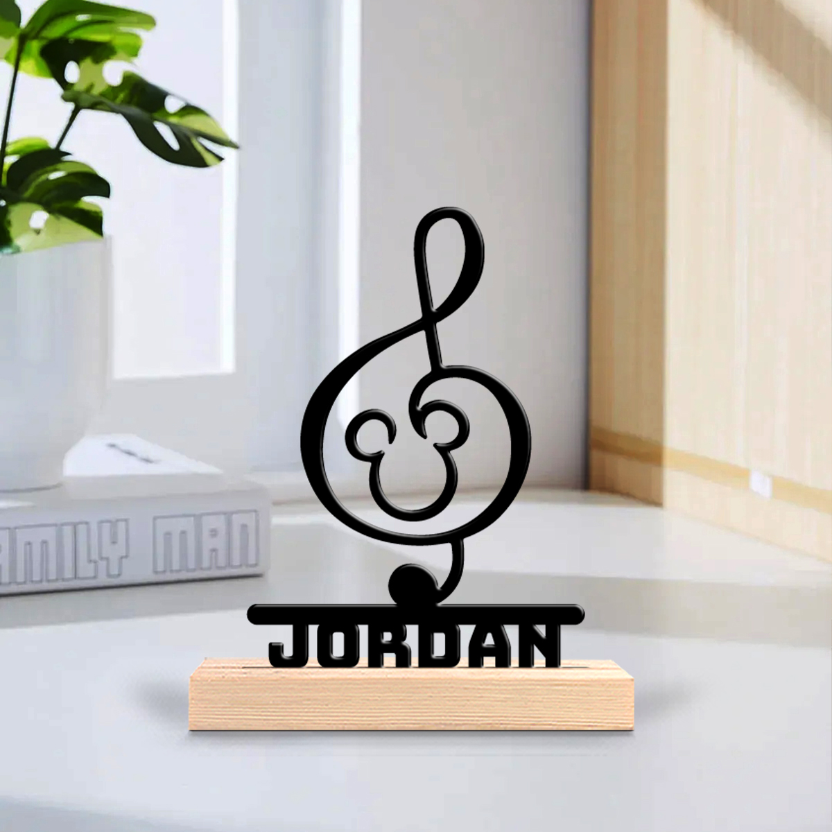 Home Office Gifts - 1Pc Csutom Name Musical Note Wooden