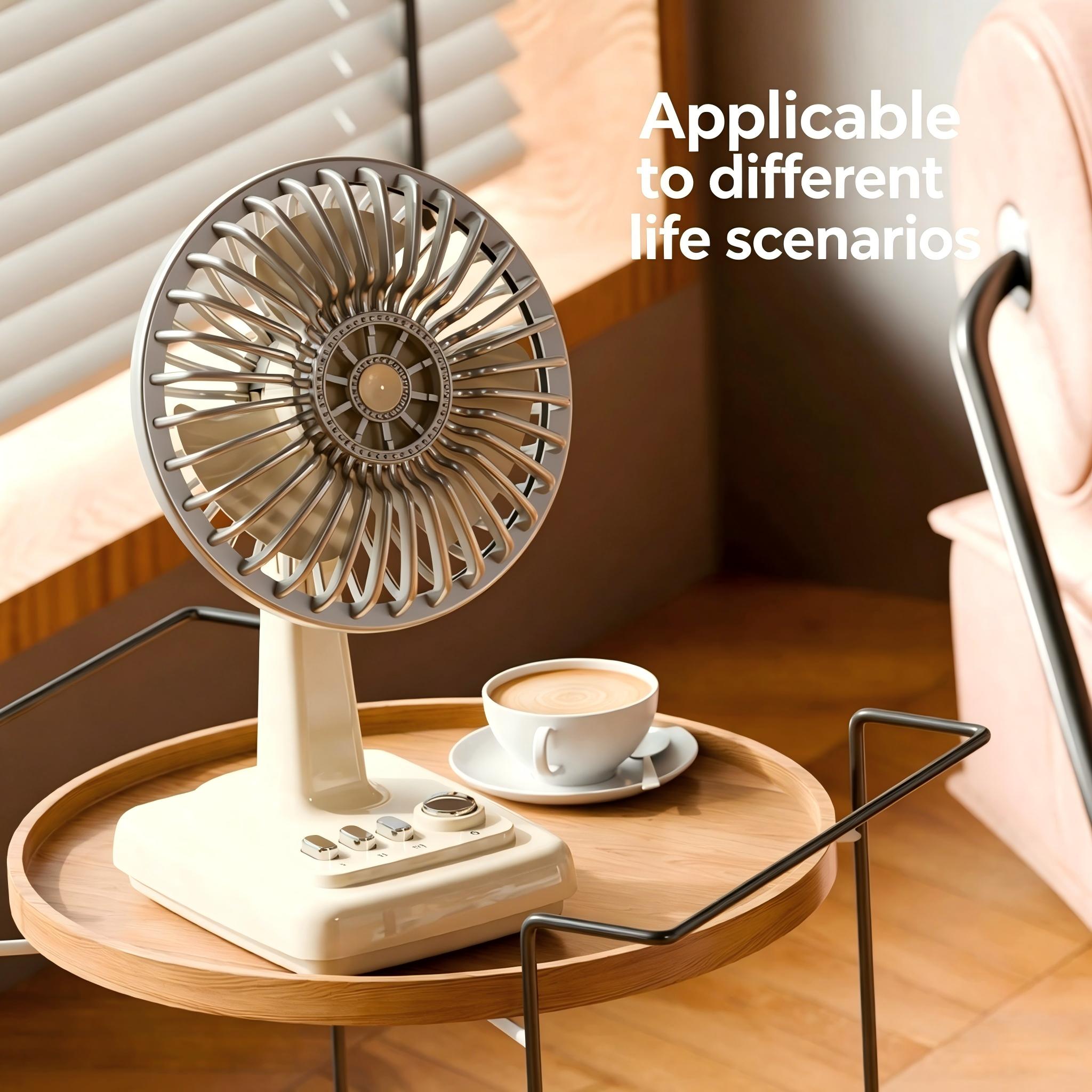 Usb Desk Fan - Retro Alloy Desktop Fan 3 Speeds