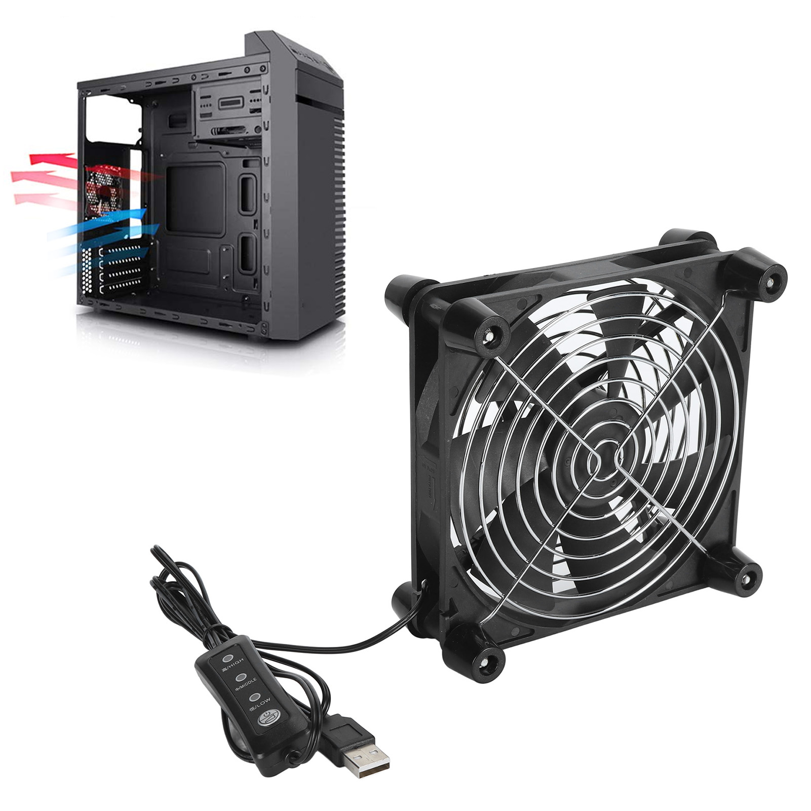 140mm Computer Case Fan 3 Spee - Usb Desk Fan review and price