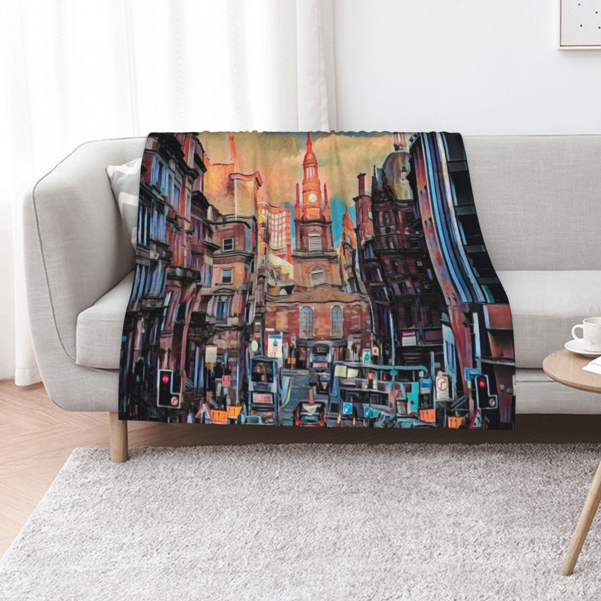 Glasgow Streets Throw Blanket  - Home Office In Glasgow review and price