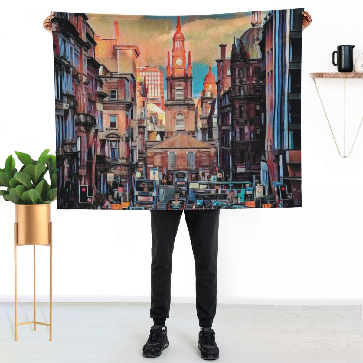 Glasgow Streets Throw Blanket  - Home Office In Glasgow review and price