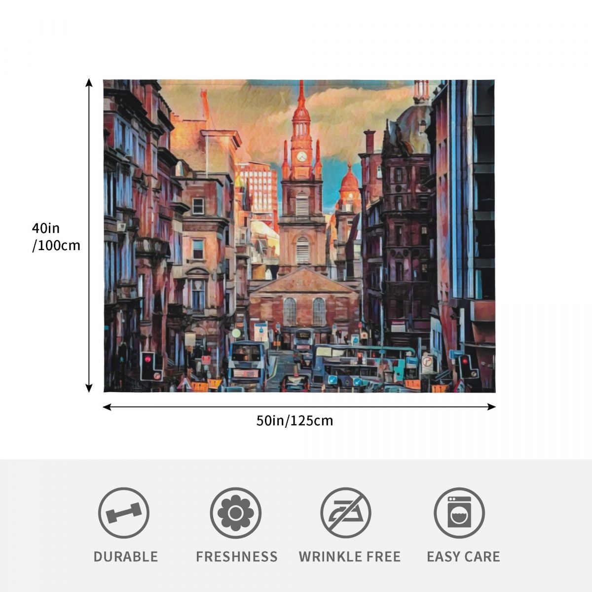 Glasgow Streets Throw Blanket  - Home Office In Glasgow review and price