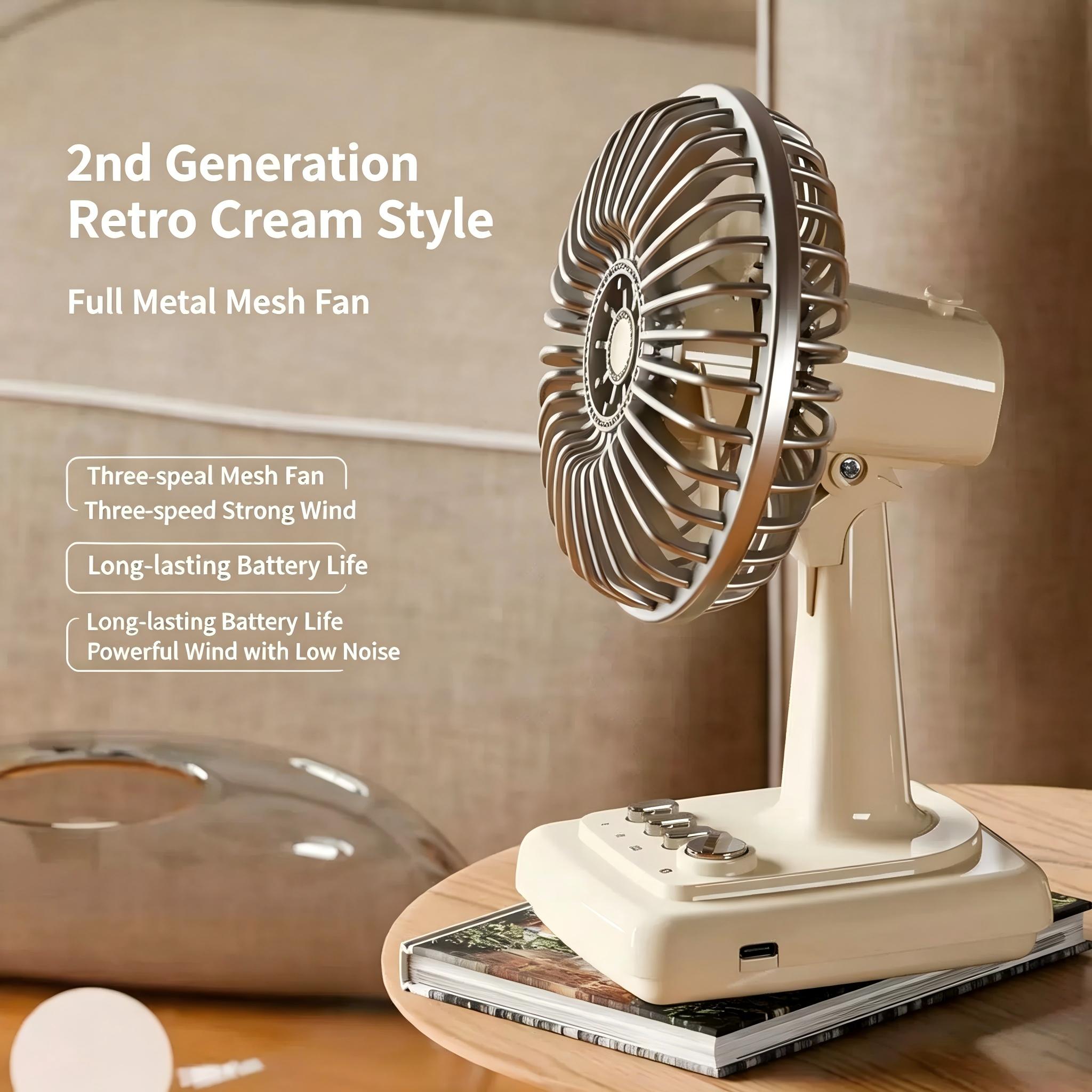 Retro Alloy Desktop Fan 3 Spee - Usb Desk Fan review and price