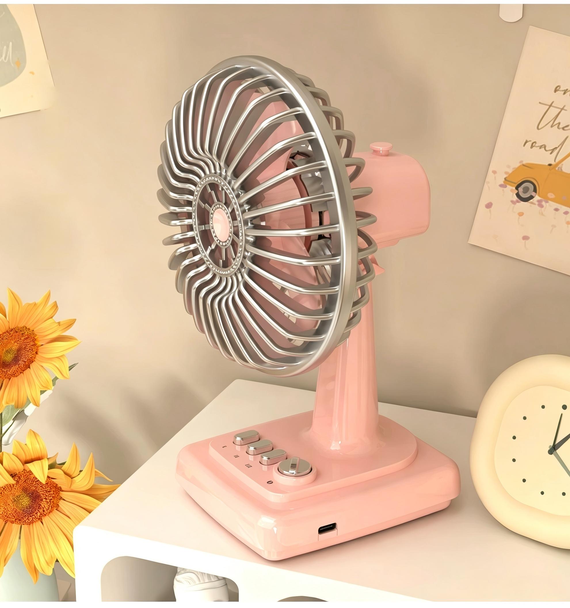 Retro Alloy Desktop Fan 3 Spee - Usb Desk Fan review and price