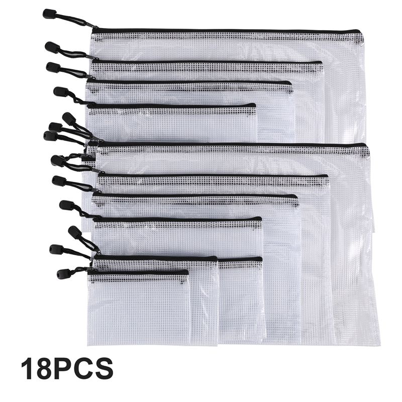 18Pcs Mesh Zipper Pouch Docume - Home Office Bagas review and price